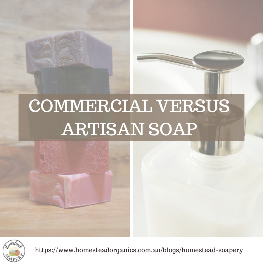 Commercial versus artisan soap