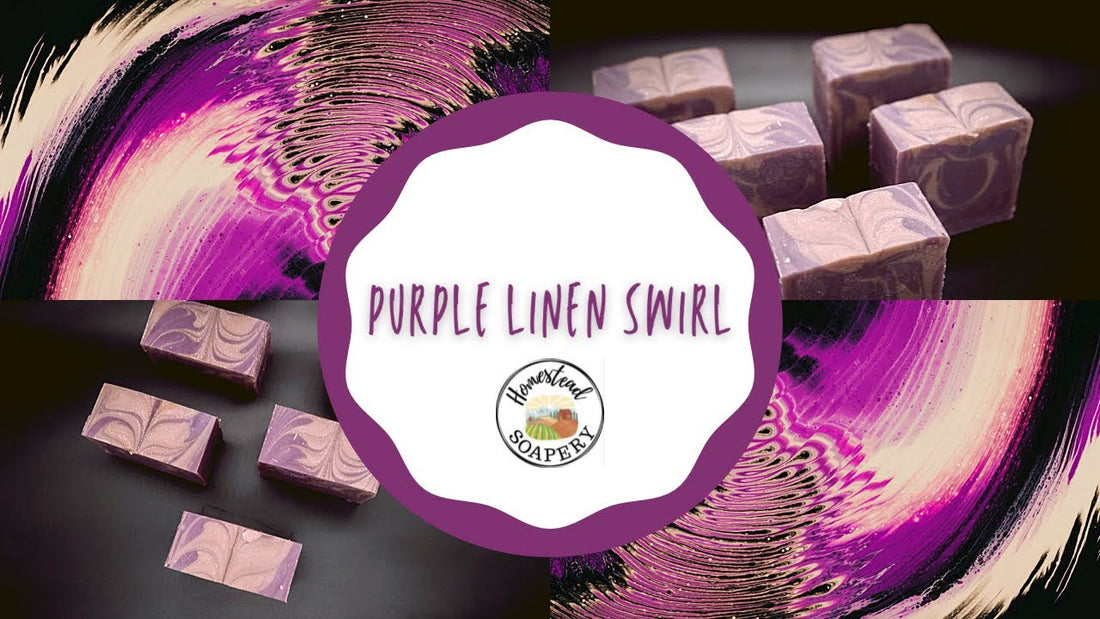 Youtube video: How I made the Purple Linen Swirl soap using the heat transfer method