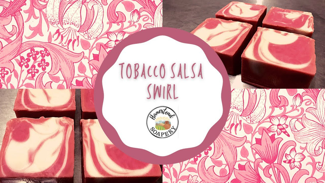 Youtube video: How I made Tobacco Salsa Swirl soap using the heat transfer method