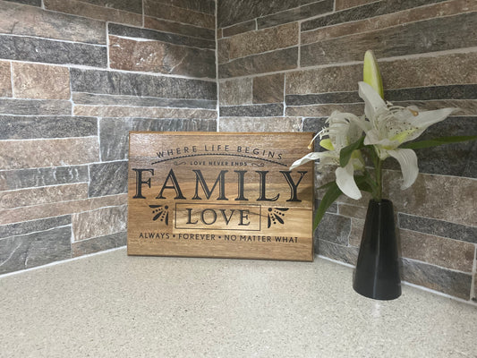 Family Love – Where life begins | 20cm x 30cm