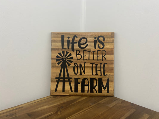 Life is better on the Farm (Windmill) | 30cm x 30cm