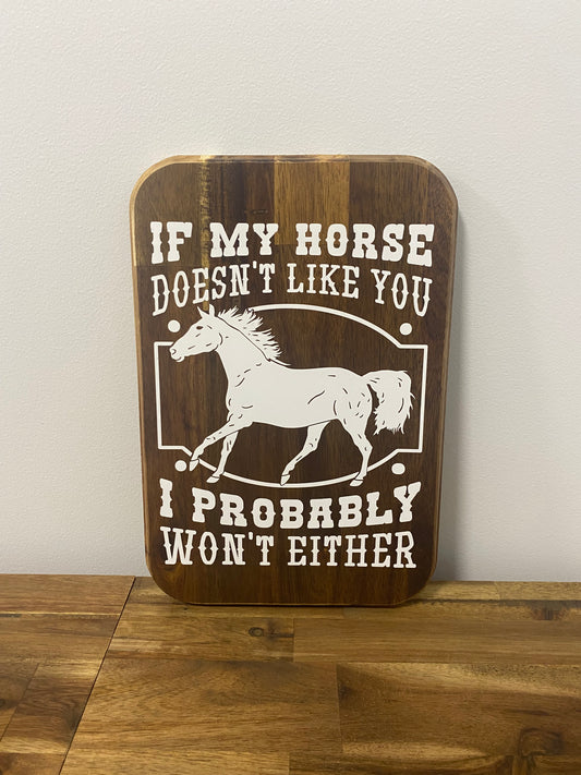 If my horse don’t like you, I probably won’t either | 20cm x 30cm